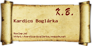 Kardics Boglárka névjegykártya