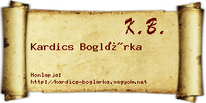 Kardics Boglárka névjegykártya