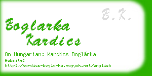 boglarka kardics business card